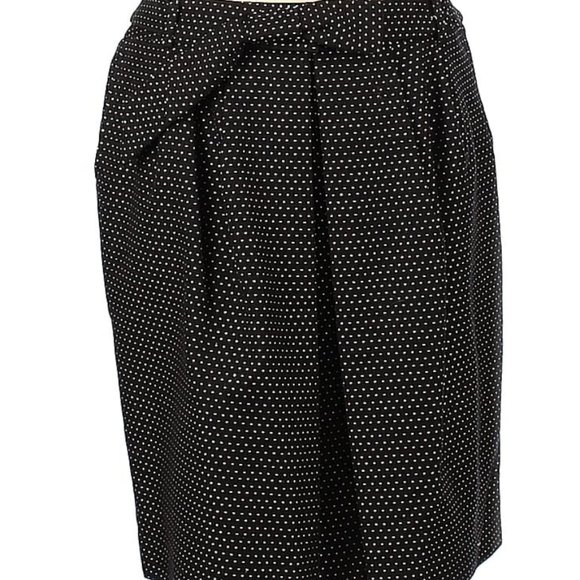 TALBOTS black white tiny polka dot fully lined pencil skirt 12 sash - Picture 1 of 2
